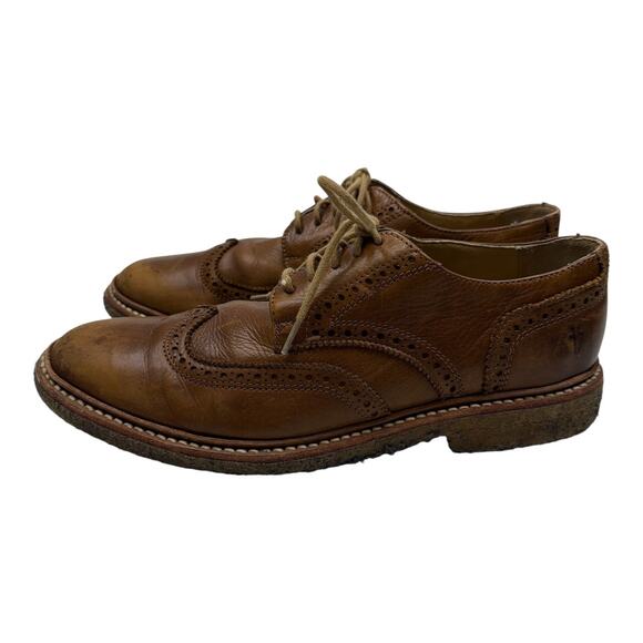 The Frye Company John A. Frye Harvey Wingtip Brown Leather Oxford Shoes Size 9D